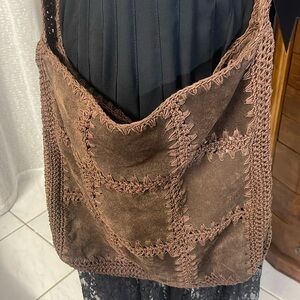 Vanessa suede leather woman’s Crossbody shoulder stitch, bag